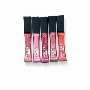 L'Oreal Infallible Matte Liquid Lipstick Collection - Red, Pink, Rose